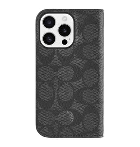 iPhone 16 Pro Folio Case – Signature Charcoal | Coach Premium Protective Cover with Slim, Stylish & Durable Design image 0