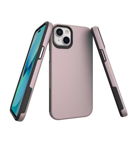 iPhone 15 Plus Triangle Pattern MagSafe Case - Rose Gold | Rugged Shockproof Back Cover image 1