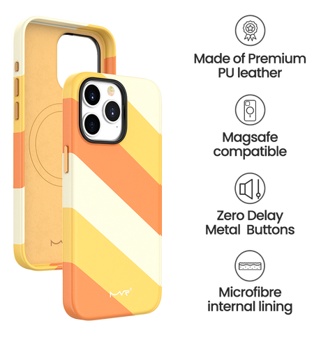 iPhone 15 Pro MVR Stripe Vibe Case - Apricot Yellow | Perfect Fit Design, Soft Touch Protective Cover image 4