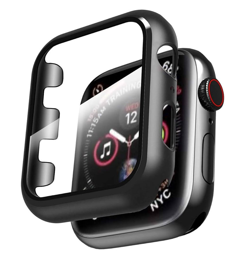 Apple Watch 44mm Protective Matte Case – Black | Series 6/7/SE with 360° Glass Protection, Full Edge Coverage, Anti-Fingerprint image 0