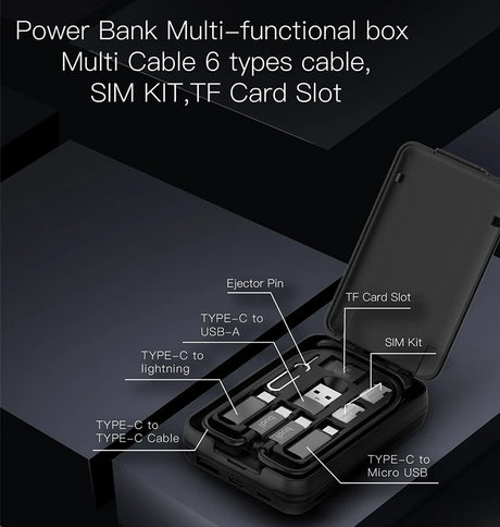 Budi 515P 5000mAh Power Bank - White | Compact Portable Charger with LED Flashlight & Dual USB Output image 3