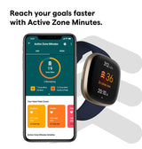 Fitbit Versa 3 Health Smartwatch - Navy Gold Stainless Steel Case with SpO2 Monitor image 3