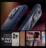 iPhone 15 Pro Max Triangle Pattern MagSafe Case - Navy Blue | Rugged Shockproof Back Cover image 1