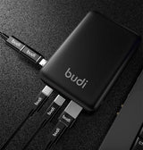 Budi 515P 5000mAh Power Bank - White | Compact Portable Charger with LED Flashlight & Dual USB Output image 2