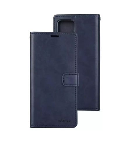 iPhone 15 Plus Wallet Case – Navy Blue | Goospery Mercury Bluemoon PU Leather with Multi-Card Holder & Slim Protection image 0