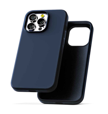 iPhone 14 Pro Silicone Case – Navy Blue | Goospery Mercury Premium Matte Finish with Shock-Absorbent Bumpers & Anti-Slip Grip image 0