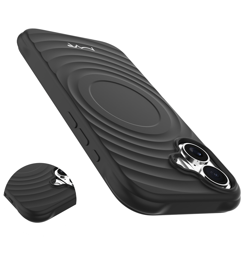 iPhone 16 Plus MVR Wave Silicone Case - Black | Shockproof & Slim Fit Back Cover image 3