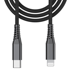 Beetle 20cm USB-C to Lightning Charging Cable (CM-1) - Black | Quick Charge Compact Durable image 0