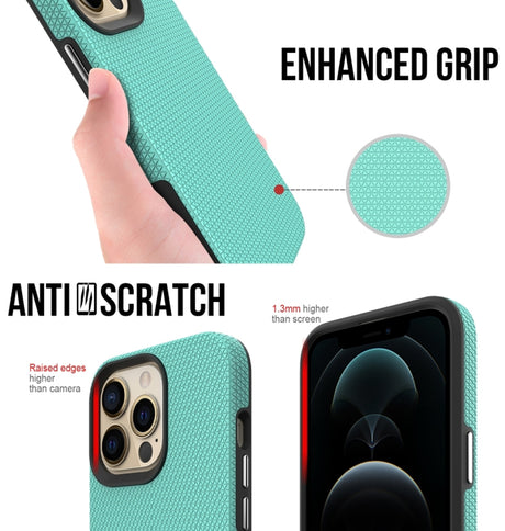 iPhone 15 Pro Triangle Pattern MagSafe Case - Mint Green | Rugged Shockproof Back Cover image 2