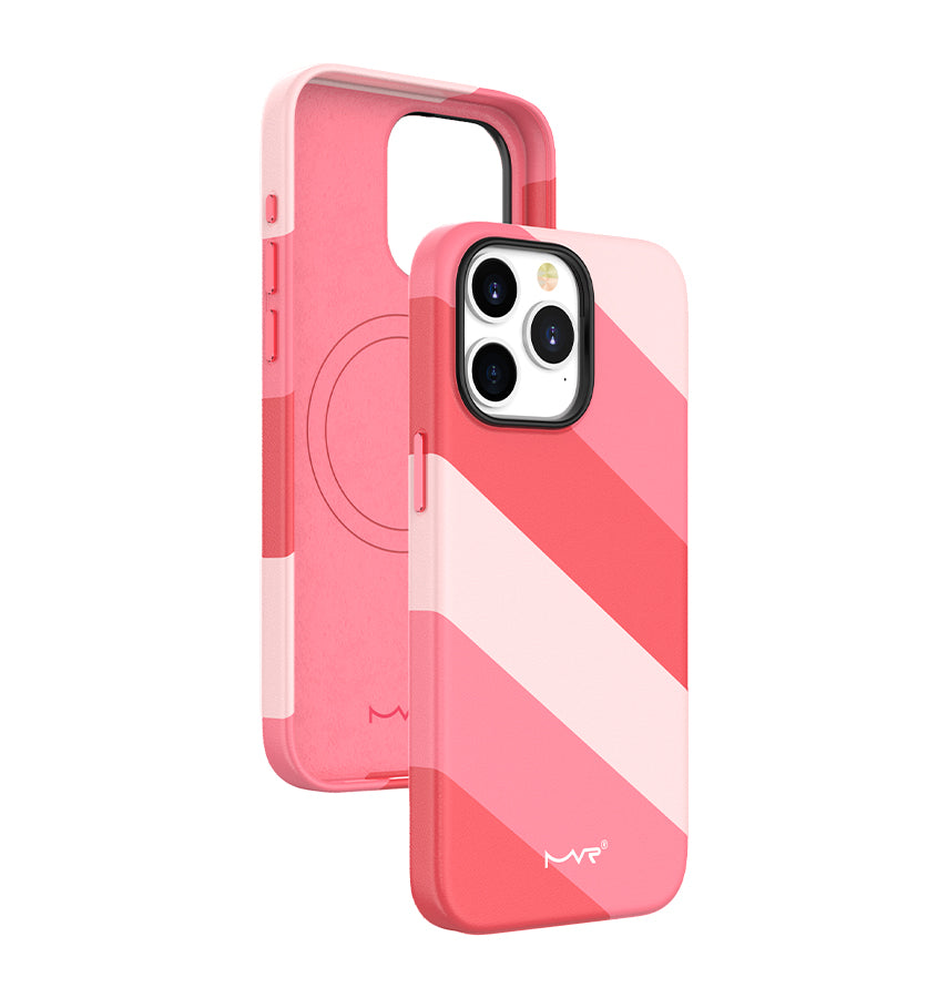 iPhone 15 Plus MVR Stipe Vibe Case - Sakura Pink | Soft Touch Protective Cover image 0