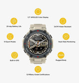 Amazfit T - Rex Khaki Band - Tactical Outdoor Strap, Comfortable Fit, Reinforced Pin Buckle image 1