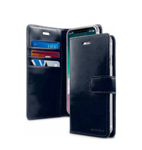 Universal Diary Wallet Flip Case - Size L (Navy Blue) | Mercury Series Shockproof Protective Cover image 0