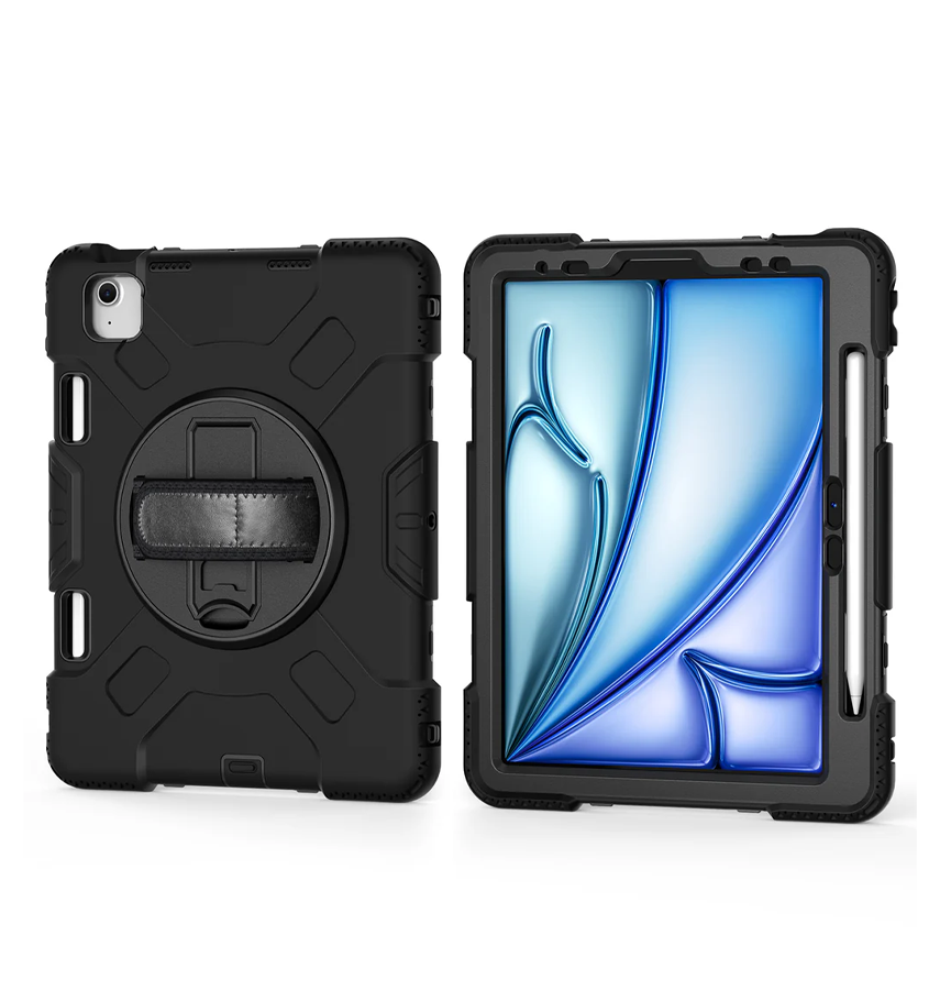 Appe iPad Air 13' (2024/25) Case – Black | Survivor Generic Rugged Case with Hand Strap, Shockproof & Scratch - Resistant Protective Cover image 0