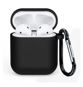 AirPods 1st & 2nd Gen Case - Black | Soft Touch Shockproof Silicone W/ PC Case image 0