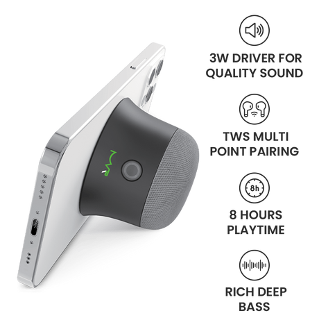 MVR Mag SoundMate Magnetic Speaker - Black | MagSafe Compatible, 15W HD Sound & Portable Clip - On Design image 5