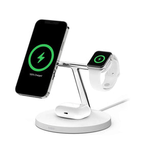Belkin Wireless Charger - White | 15W 3 in 1Magsafe Magnetic image 0
