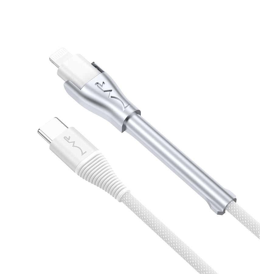 MVR Lightning Cable - White | MFi Certified 1.2m USB C, Fast Charging with Phone Stand image 2