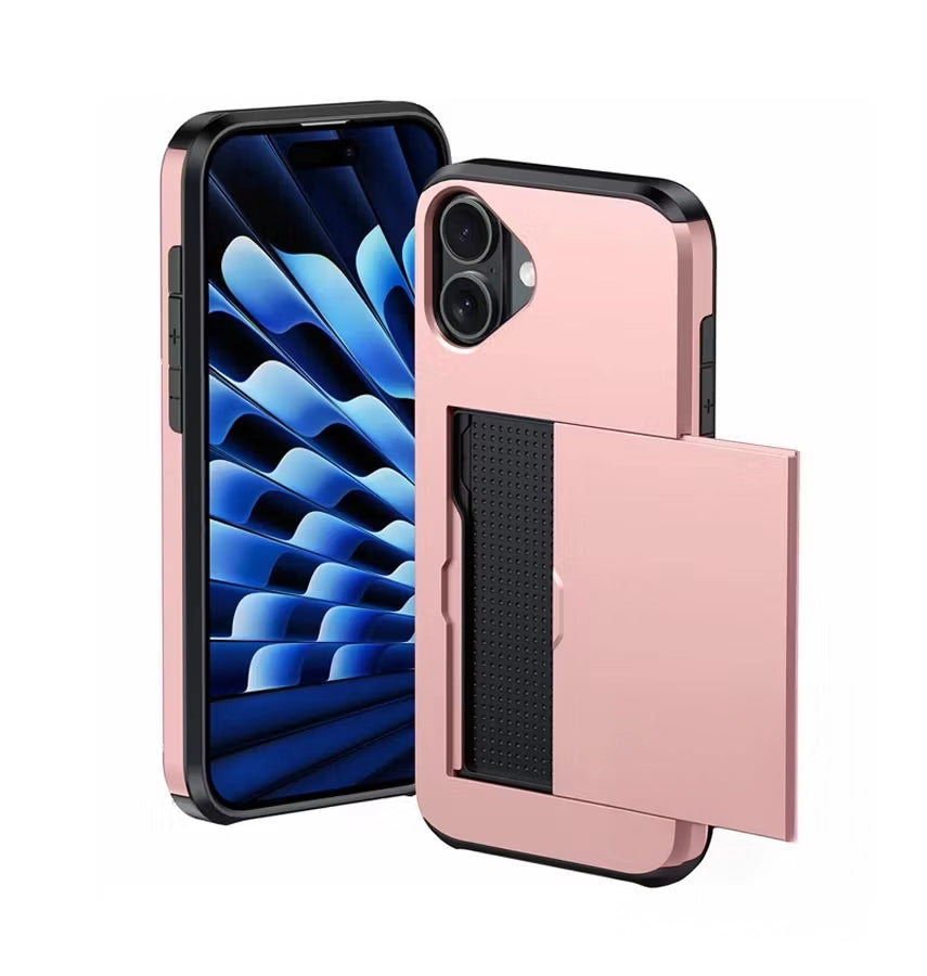 iPhone 17 Card Slide Case – Rose Gold | Slim Card Pocket, Smooth Slide Mechanism image 0