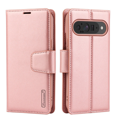 Google Pixel 9/9 PRO Wallet Case - Rose Gold | Hanman Diary Flip Cover with Card Slots image 0
