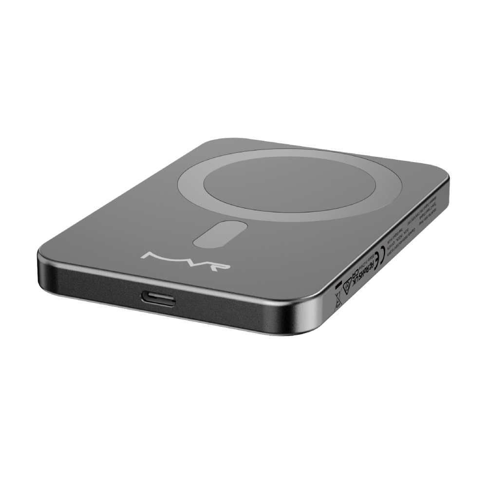 Slim Snap 2.0 5000mAh MagSafe MVR Power Bank - Black | Wireless Qi Charging Compact Design image 4