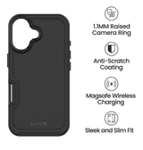 iPhone 16 MVR Armour Matte Case - Black | Soft Touch, Shockproof Protective Cover image 4