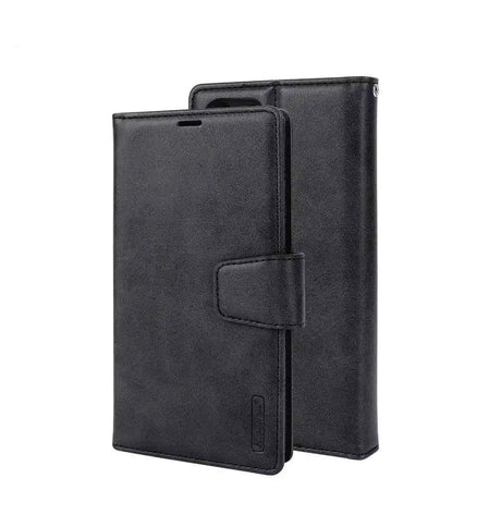 Samsung S25 Ultra Leather Case - Black | Hanman Magnetic Detachable Wallet Cover with Card Slots image 0
