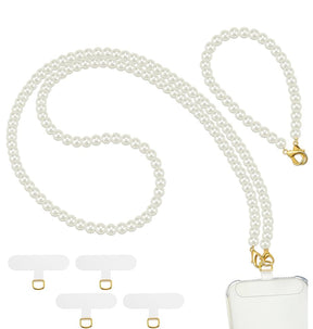 Detachable Phone Lanyard - White Pearl | Elegant Neck Strap for Smartphones image 0