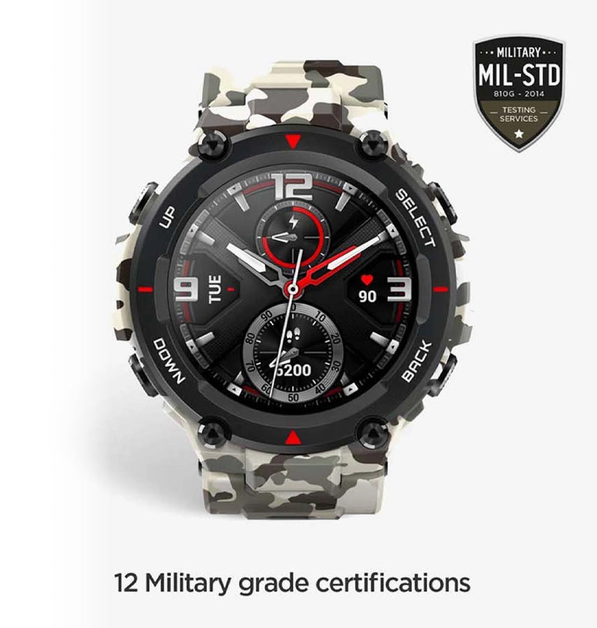 Amazfit T - Rex Camo Green Band - Rugged Silicone, Military - Grade Durability, Quick - Release Strap image 2