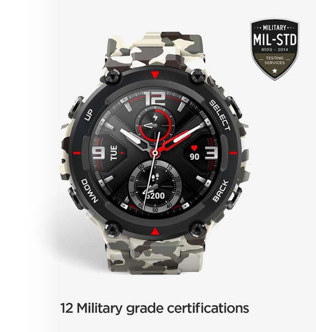 Amazfit T - Rex Camo Green Band - Rugged Silicone, Military - Grade Durability, Quick - Release Strap image 2
