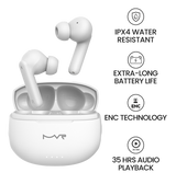 MVR Owl True Wireless Earbuds – White | Active Noise Cancelling (ANC), 30H Playtime & IPX5 Waterproof image 4