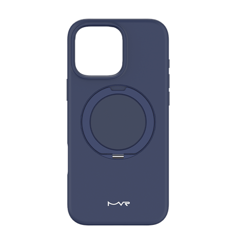 iPhone 16 Pro Max MVR Wave Silicone Case - Navy | Built In Adjustable Kickstand Back Cover image 0