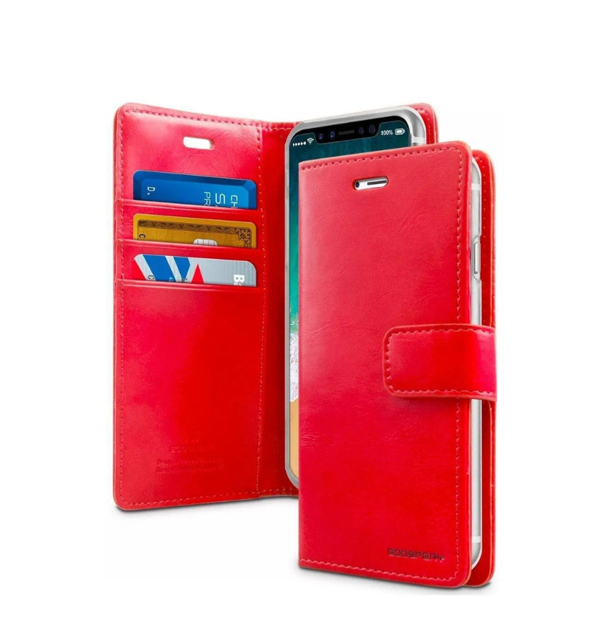 Universal Diary Wallet Flip Case - Size M (Red) | Mercury Series Shockproof Protective Cover image 0