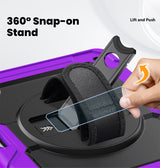 Appe iPad Air 13' (2024/25) Case – Purple | Survivor Generic Rugged Case with Hand Strap, Shockproof & Scratch - Resistant Protective Cover image 5
